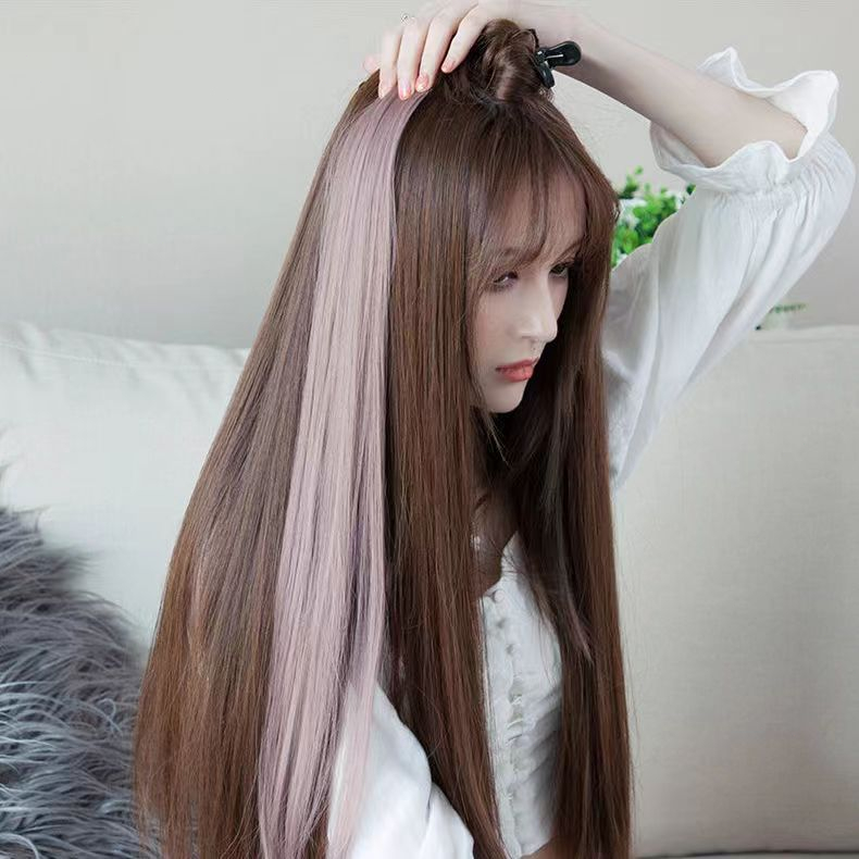 วิกผมสไตล์เกาหลี 50 ซม. 7 สีให้เลือกสีชมพูสีเทา ฯลฯ รูปที่ 4