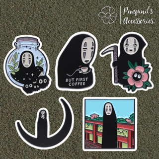 ʕ •ᴥ•ʔ ✿ พร้อมส่ง : เข็มกลัดเซ็ทโนเฟส สปิริตอะเวย์ | No Face (Spirited Away) - GHIBLI Enamel Brooch Pin Set.