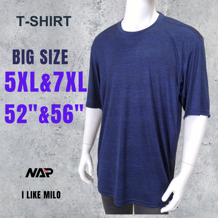 เสื้อคอกลม แขนสั้น ผ้าไมโคร ไซส์ใหญ่พิเศษ 52&56 นิ้ว