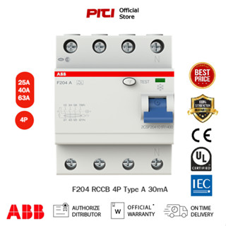 ABB F204 Residual Current Circuit Breaker 4P Type A 30 mA