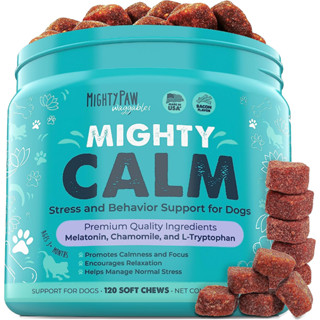 Mighty Calm for Dog อาหารเสริมสุนัข ช่วยผ่อนคลาย ติดสัตว์ ลดเห่า ปรับมดุลอารมณ์ สกัดจากธรรมชาติ (ผลิตอเมริกา)