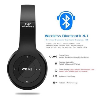 🔥ส่งสินค้าทุกวัน🔥หูฟังบลูทูธ P47 หูฟังไร้สาย หูฟังแมว Bluetooth แบบครอบหู มีไมค์ในตัว ราคาถูก ใช้ดี