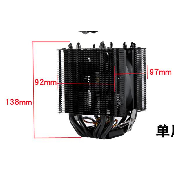 ซิ้งค์พัดลม BLACK CPU 6ท่อrgbของใหม่เย็นเงียบไฟสวยIntel1200/1700/ 2011/X79/X99/775/115x/AM4 AM3+ AM2 FM1 FM2 AM3+ FM2+ - รูปที่ 2