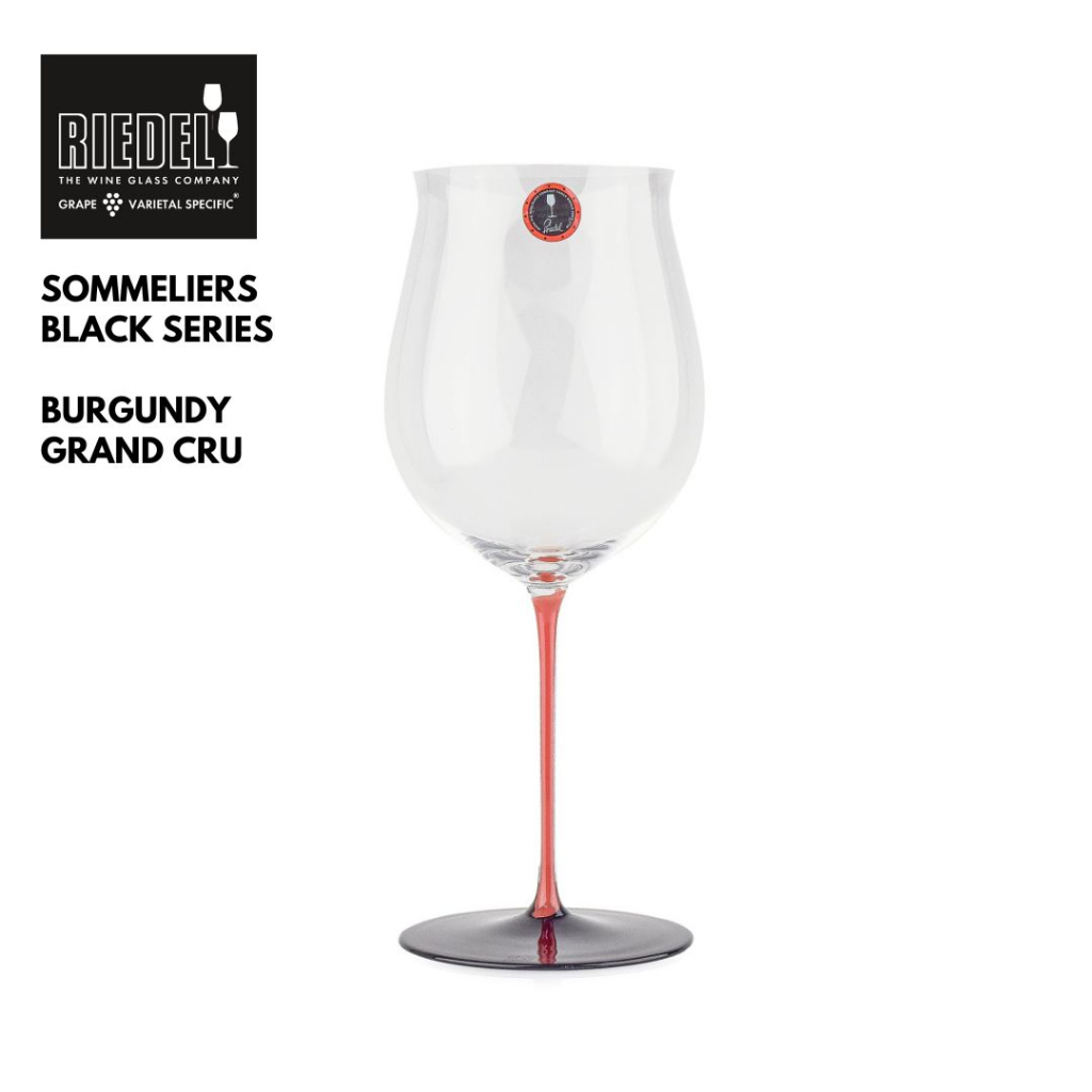 RIEDEL SOMMELIERS BLACK SERIES COLLECTOR 'S EDITION RED WINE GLASS : BURGUNDY GRAND CRU RED/BLACK