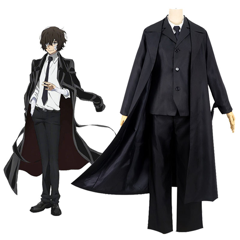 Anime Bungo สุนัขจรจัด Dazai Osamu คอสเพลย์เครื่องแต่งกายแขนยาวชุดยูนิฟอร์มฮาโลวีนคริสต์มาสปาร์ตี้