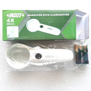 แว่นขยายพร้อมไฟฉาย ขนาด 4X (MAGNIFIER WITH ILLUMINATION) INSIZE รุ่น 7513-4