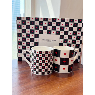 Dior Chessboard Couple Cup Premium Afternoon Tea Cup Water Cup Coffee cup