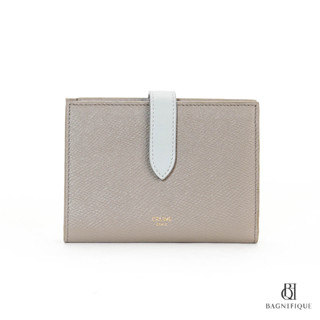 CELINE STRAP WALLET MEDIUM GREY BLUE CALF