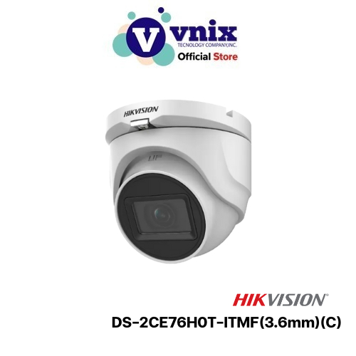 DS-2CE76H0T-ITMF(3.6mm)(C) กล้องวงจรปิด Hikvision 5MP Fixed Turret Analog Camera by Vnix Group