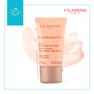 แท้ 💯% Clarins Extra-Firming Nuit Wrinkle Control, Regenerating Night Silky Cream 15ml ติดสปริงให้ผิว ต่อต้านริ้วรอย