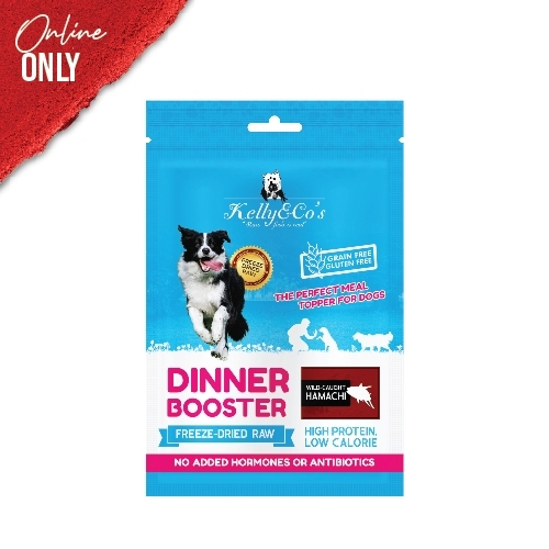 เคลลี่แอนด์โค ผงโปรตีนโรยอาหาร สูตรปลาฮามาจิ สำหรับสุนัข เบื่ออาหารง่าย บำรุงกล้ามเนื้อและกระดูก 50 ก.