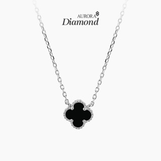 Aurora Diamond สร้อยคอพร้อมจี้ Lucky Collection Clover Leaf ตัวเรือนเงินแท้ 92.5%