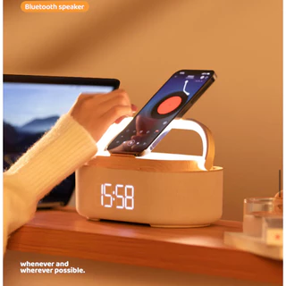 พร้อมส่ง S29 Wireless Charger ใหม่ไม้โคมไฟ LED ลำโพงบลูทูธชาร์จผู้ถือ15W Fast Charging Stand Hands ฟรี CALL