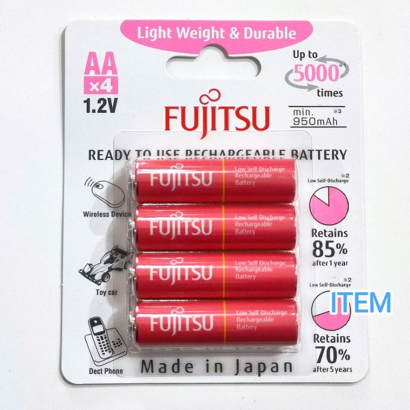 FUJITSU Battery 1.2V 1,000mAh ของแท้ ถ่านชาร์จaa