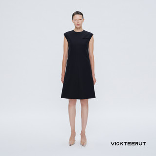 VICKTEERUT Re-Edition Cap Sleeve Shift Dress เดรสทรงตรง