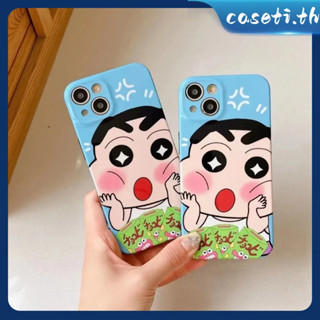 คูปองเคลม🎀เคสไอโ case for iphone 11 12 การ์ตูนน่ารักสีเทียนชินจัง เคส 14 13 12 11 pro max เคสมือถือกันกระแทก