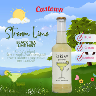 Castown craft soda น้ำอัดลม คราฟต์ โซดา คาสทาวน์ รส สตรีม ไลม์ - มิกเซอร์ ม็อกเทล รสมะนาว 265 มล. 1 ขวด