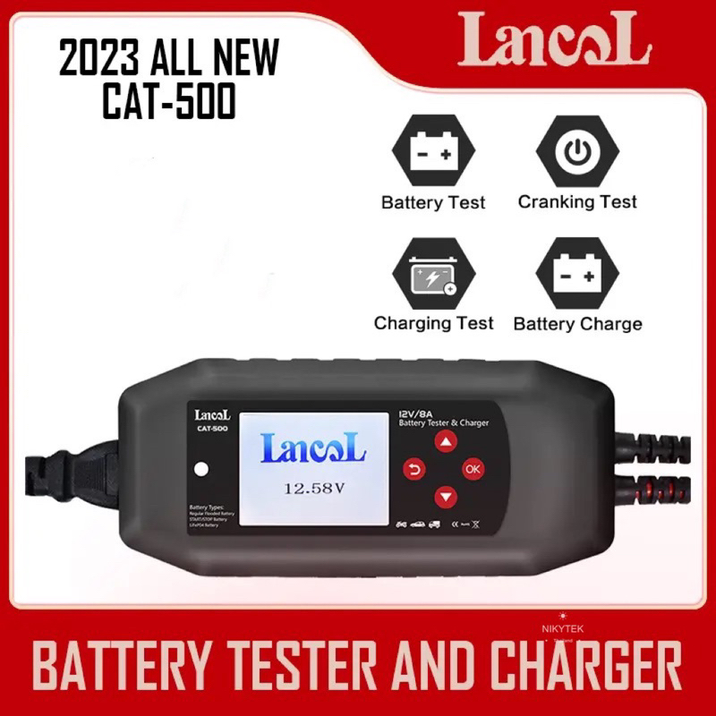 Lancol CAT-500 12V เครื่องทดสอบแบตเตอรี่8A แบตเตอรี่ Charger Maintainer อัตโนมัติ Trickle Charge ตะก