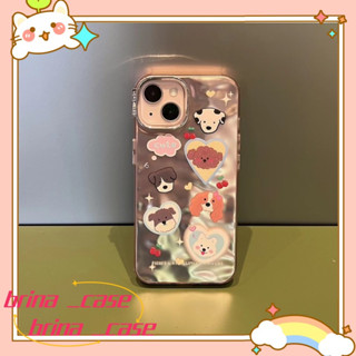 ❤️ส่งของขวัญ❤️ เคสไอโฟน 11 12 13 14 Pro Max ลูกสุนัข ความนิยม การ์ตูน แฟชั่น สไตล์คู่รัก เลเซอร์ Case for iPhoneป้องกันก