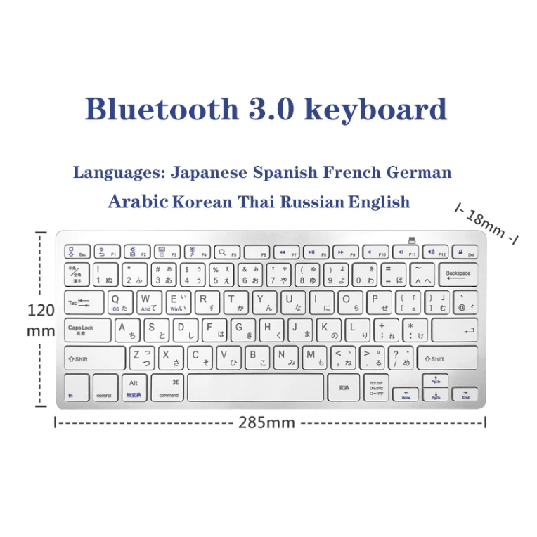 ✅ แท้100% Wireless Keyboard Bluetooth NU รุ่น BK3001 คีย์บอร์ดบลูทูธ ไร้สาย ขนาดพกพา แป้นพิมพ์ไทย-อังกฤษ #CC 3001