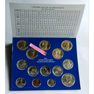 ชุดเหรียญ USA Mint Set 14 เหรียญ ปี 2014 -P