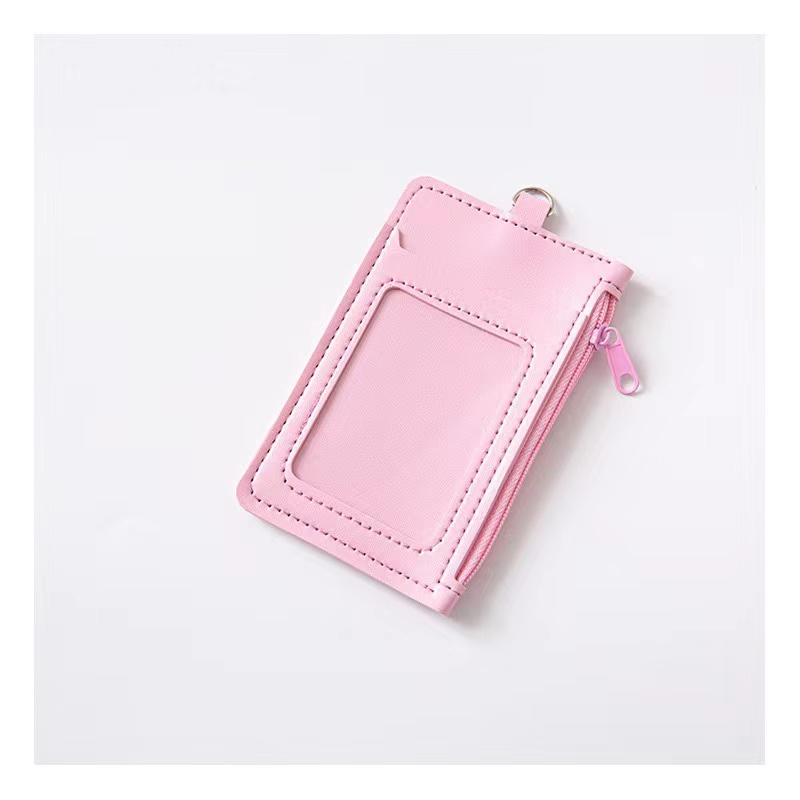 ที่ใส่บัตรประชาชนเชือกเส้นเล็กมีซิปกันน้ำหนาบัตรทำงานพนักงานปลอกหนังป้ายที่กำหนดเองวิทยาเขตนักเรียนโรงเรียนบัตรโปร่งใสสอ