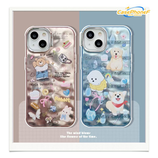 ✨ส่งของขวัญ✨เคส for iPhone 11 14 Pro Max Case for iPhone 12 13 ป้องกันการตก การป้องกัน สาวน่ารักหัวใจ การ์ตูน คลื่น