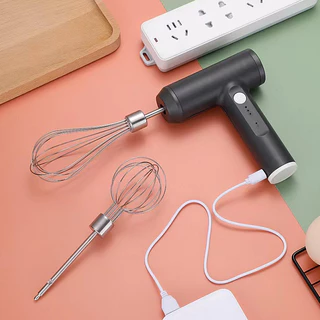 เครื่องตีฟองนม USB ปรับแรงได้ 3 ระดับ มีตะกร้อให้ 2 แบบ หัวอเนกประสงค์ ผสมอาหาร ที่ตีไข่