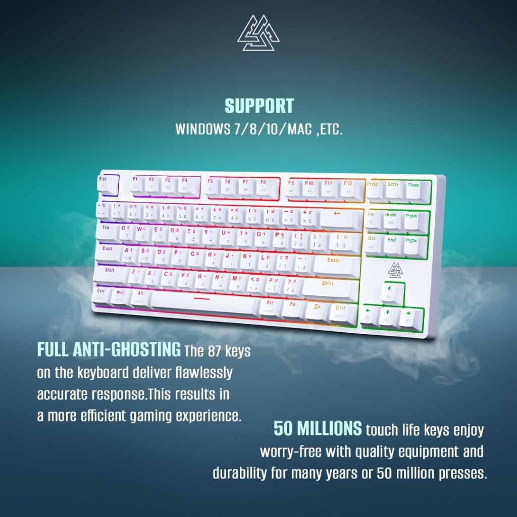 คีย์บอร์ดเกมมิ่ง EGA TYPE CMK2 Mechanical Keyboard CIY full RGB TKL 80%