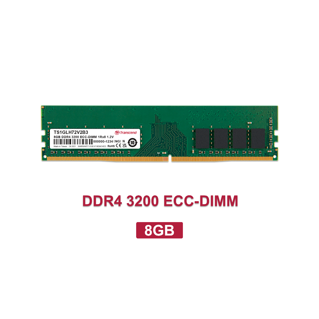 Transcend RAM-Memory for SERVER DDR4 3200 8GB ECC-DIMM  รับประกันตลอดอายุการใช้งาน-มีใบกำกับภาษี-TS1