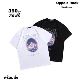 เสื้อยืด(ขาว/ดำ) สกรีนลายภูเขา ผ้าคอตตอล100%