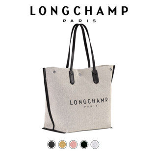 จัดส่งลำดับความสำคัญ Longchamp canvas tote bag แท้ กระเป๋าทรงถัง ผ้าใบ กระเป๋าถือ handbag shoulder bag women