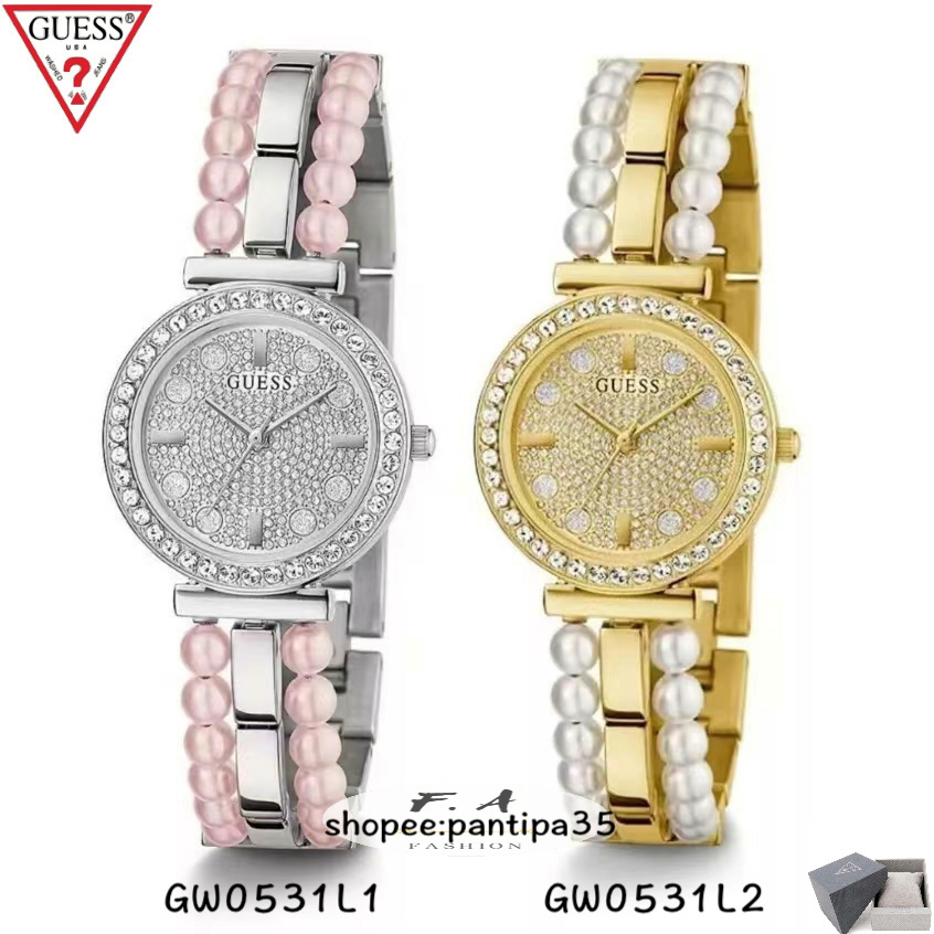 F.Aของใหม่ Guess ของแท้100% การออกแบบสร้อยข้อมืออันซับซ้อนนี้ไม่เหมือนใครจริงๆ ทําออกมาอย่างสวยงาม นาฬิกาผู้หญิงGW0531L1