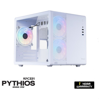 CASE Nubwo NPC-331 PYTHIOS GAMING CASE แถมพัดลม ARGB 3 ตัวWHITE [รับประกัน1 ปี]