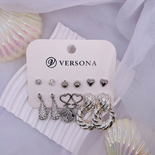 ต่างหูคละแบบสีเงินแบรนด์ VERSONA (พร้อมส่ง)