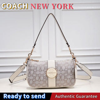 พร้อมส่ง🌟แท้ 💯%CoachCoach กระเป๋าผู้หญิง LONNIE BAGUETTE กระเป๋าสติ๊กฝรั่งเศส กระเป๋าสะพายข้างผู้หญิง C8306