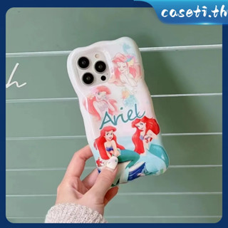 คูปองเคลม🎀เคสไอโ case for iphone 11 12 เงือก สไตล์การ์ตูน สีสันที่หลากหลาย เคส 14 13 12 11 pro max เคสยางนุ่มมือถือ