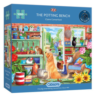 พร้อมส่ง-จิ๊กซอว์ The Potting Bench dog cat🪴แบรนด์ Gibsons jigsaw puzzle 1000 ชิ้น