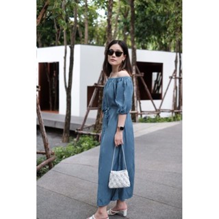 Pipa off shoulder dress Blue