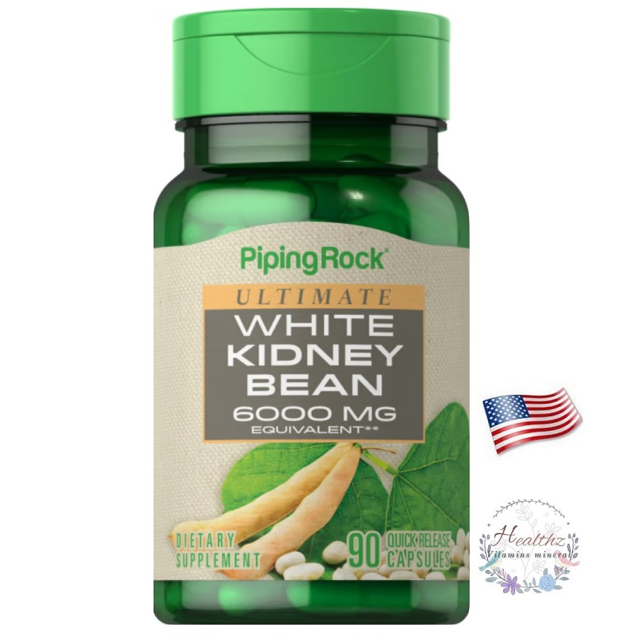 White Kidney Bean 6000 mg 90 Quick Release Capsules ถั่วขาว Pipingrock
