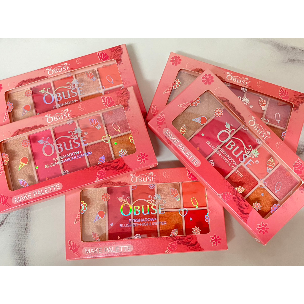 Obuse eyeshadow blusher & highlighter บลัชออนและพาเลทครบจบในตลับเดียว
