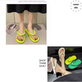 รองเท้าแตะผู้หญิง Outerwear Soft Sole Stepping on Shit Touching Flip Flops