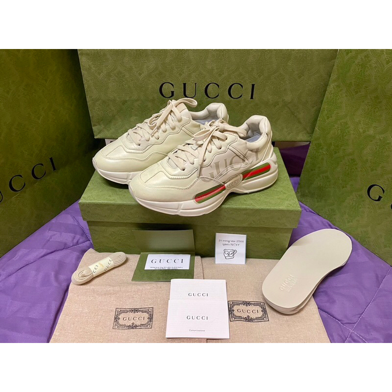 Use VeryVeryLike New Women's Rhyton Glitter Gucci sneaker  Size38 วัดซอฟ 24.5-25Cm    มือ2