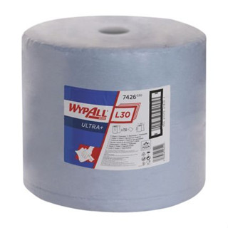 กระดาษไวเปอร์เช็ดทำความสะอาดพื้นผิวทุกประเภท WYPALL L 30 Ultra+ Jumbo roll  Blue Wipers 3 Ply 670’s x 1 ผลิตภ