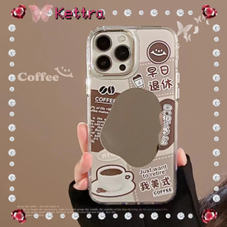 💜Kettra💜ป้องกันการหล่น ขอบเต็ม iPhone 11 14 pro max ความคิดสร้างสรรค์ พื้นผิวกระจก ระดับสูง case for iPhone 12 13