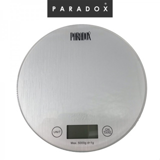 ที่ชั่งนำ้หนัก กลม เทา 5KG. Paradox Digital Kitchen Scale