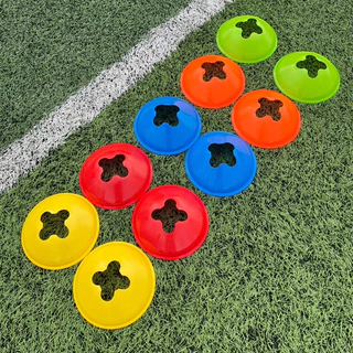 ชุดอุปกรณ์ฝึกซ้อมฟุตบอล เซ็ท เสา ฐาน มาร์คเกอร์ แท่นกระโดด กรวยรู (ชุด1090)