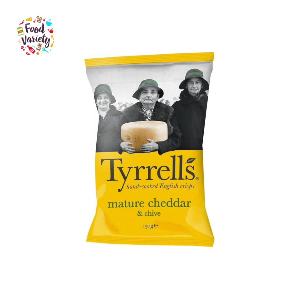 Tyrrells Mature Cheddar & Chive Crisps 150g ทิเรลส์ มันฝรั่งอบกรอบรสเชดดาร์ชีสและชิบ 150 กรัม