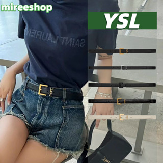 🍒Yves Saint Laurent/YSL Cassandre Thin Belt With Square Buckle In Box Saint Laurent Leather