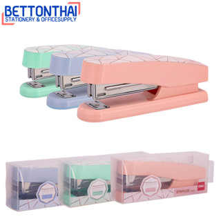 Deli 0402F Stapler Macaron เครื่องเย็บกระดาษ 25 แผ่น ลายหินอ่อนสีพาสเทลสุดน่ารัก (แพคกล่อง 12 ชิ้น) ที่เย็บกระดาษ